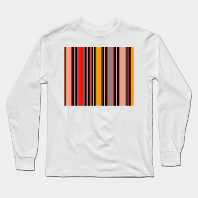 Ancient Color Stripes Long Sleeve T-Shirt by Proway Design